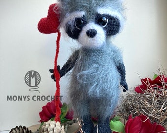 Crochet pattern - Teo, the racoon, ENG pattern