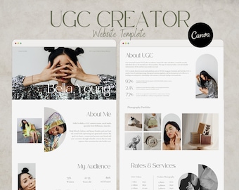 UGC Website Template: Canva Portfolio & Media Kit (Digital Download)