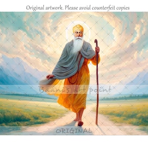 Guru Nanak Dev JI Maharaj, Sikh Wall Art, Punjabi, Udasis (tours), Guru’s journeys and travels, Home decor, Instant Digital Download