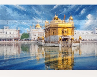 The Golden Temple, Harmandir Sahib, Punjab, Darbar Sahib, Amritsar, Gurdwara, Sikh wall art, Interior decor, Printable, Instant download