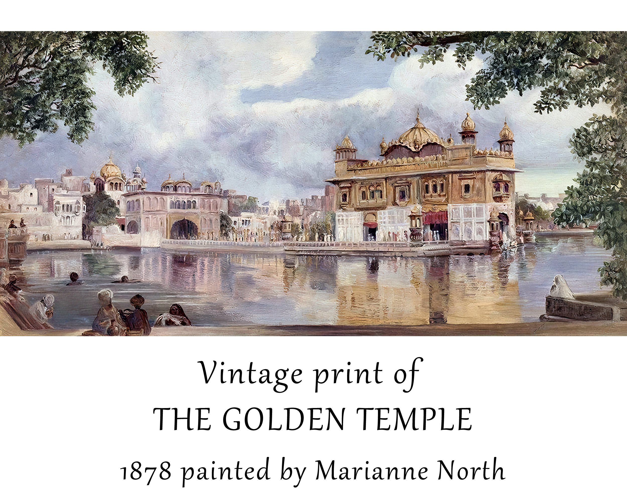 The Golden Temple, 1878 Painted by Marianne North, Harmindir The Golden Temple, 1878 Painted by Marianne North, Harmindir