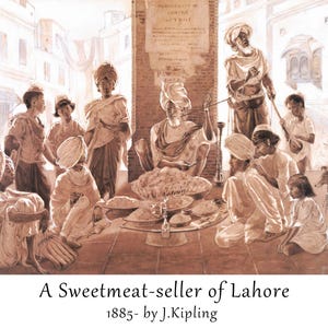 A Sweetmeat-seller of Lahore by JL Kipling- 1885, Vintage Art Print, Sikh Wall art, Home decor, Punjabi culture, Instant digital download