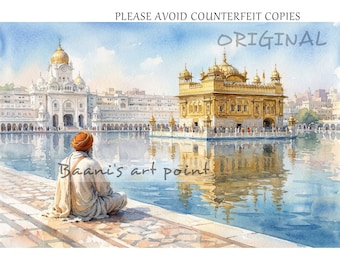 The Golden Temple, Harmandir Sahib, Punjab, Darbar Sahib, Amritsar, Gurdwara, Sikh wall art, Interior decor, Printable, Instant download