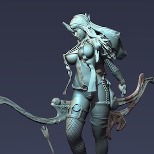 archer female elves 3D Print Figure STL Item Not Pyhsical