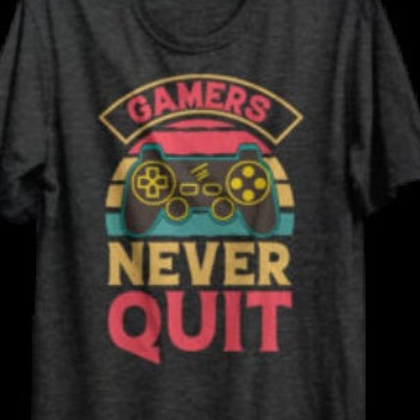 Gamers Never Quit, Boy valentine, Birthday boy, kids Valentine Shirt, Funny Valentine, Silhouette, Digital Download, SVG PNG & PDF