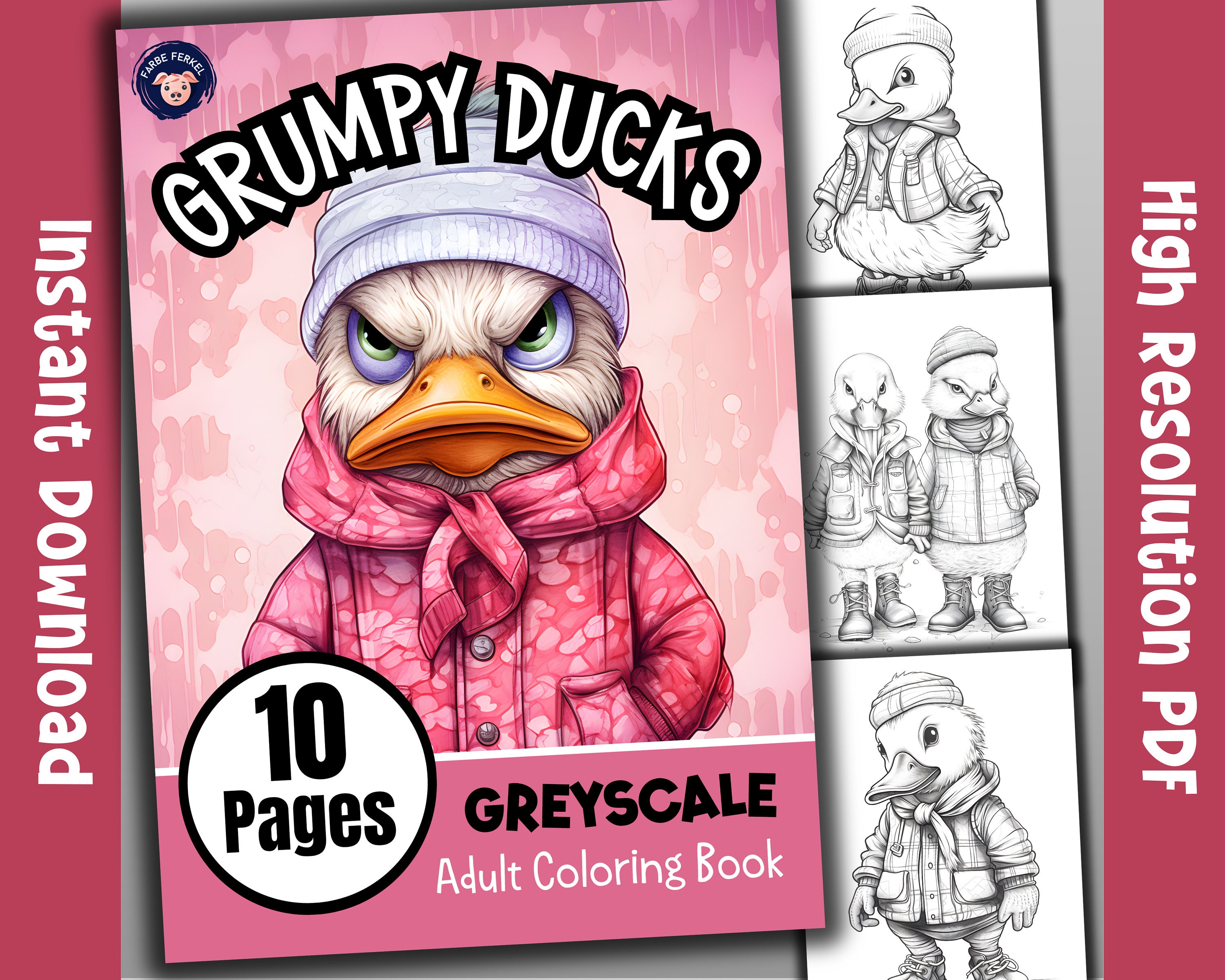 Duck Coloring Book: An Adult Coloring Book with Cute, Stress Relief, and  Relaxing Duck Designs | Gift Idea for Farm Animal Lovers and Owners