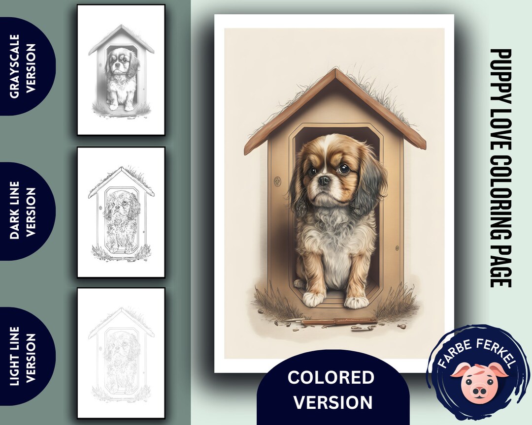Puppy Love Coloring Page Dog Coloring Page Puppy Coloring - Etsy
