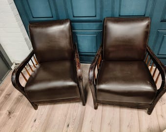 Coppia di poltrone vintage in stile Art Déco,anni '30 o '40