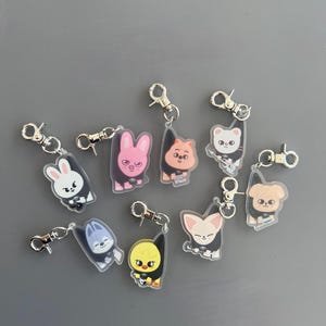 SKZOO Inspired Black Shirt Keychain | KPop Acrylic Hanging Charm