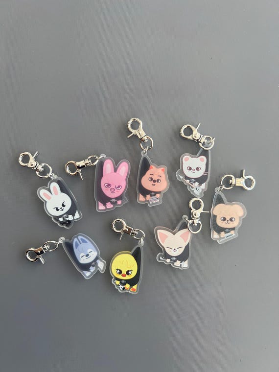 SKZOO Inspired Black Shirt Keychain | Kpop Acrylic Hanging Charm
