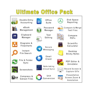 Ultimate Office Pack (28 utilitários Office, PDF, anotações e arquivos) (download instantâneo)