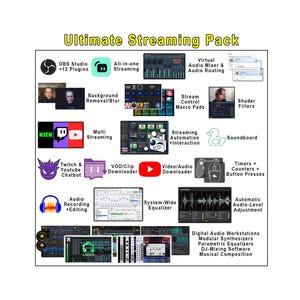 Ultimate Streaming Pack (46 outils de diffusion professionnelle, OBS Studio et production audio) (téléchargement instantané)
