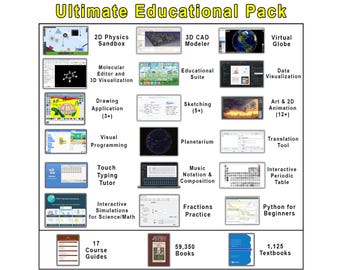 Ultimate Educational Pack (17 Apps, 1,125 Textbooks, & 59,350 Books) (Instant Download)