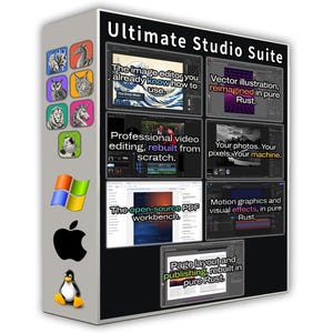 Ultimate Studio Suite (fotoredigering, vektordesign, video, rörlig grafik och dokument) (Windows + macOS + Linux) (direktnedladdning)