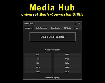 Media Hub (Universal Media Conversion Utility) (Instant Download, License for 1 Machine)