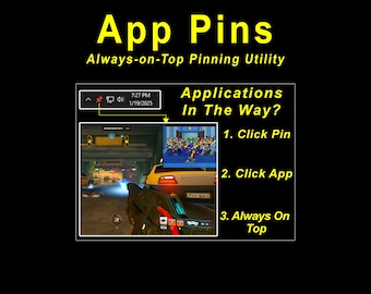 App Pins (Always-on-Top Pinning Utility) (Instant Download, License for 1 Machine)