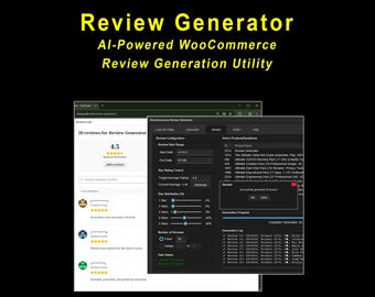 Review Generator (AI-Powered WooCommerce Review Generation Utility) (Instant Download, License for 1 Machine)