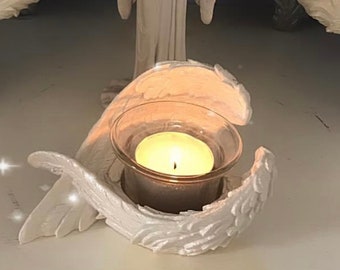 Angel Tea light Holder white| Handmade winged Tea light Holder|Angel wing Tea light Holder|Home decor Tea light holder|Angel candle Holder