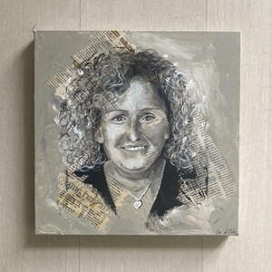 Ritratto Dipinto a Mano, Quadro con Volto di Donna, Ritratto da Foto, Dipinto personalizzato, Idea Regalo di Natale