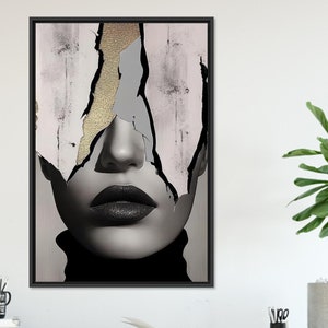 Woman Wall Art, Fashion Art Wall Decor, Abstract Woman Glass, Grandma Gift Personalized, Modern Canvas Print, Wedding Decor,