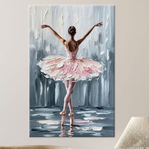 Ballerina Glass Decor, Abstract Painted Glass, Modern Glass Decor, Glass Wall Decor, Gift for Ballerina 3D Canvas, Gift For Him,