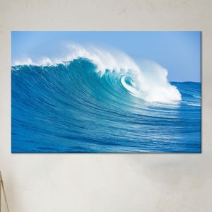 Tempered Glass Wave Print: Coastal Wall Art