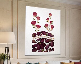 Floral Kaaba Canvas Art, Islamic Canvas Art, Minimal Islamic Art Canvas Decor, Islamic Art Art Wall Decor, Islamic Poster,