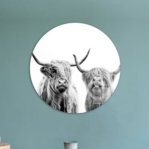 Animal Art, Glass Wall Art, Animal 3D Canvas, Trendy Canvas Decor, Highland Cow Canvas Decor, Modern Artwork, Holiday Decor Art,
