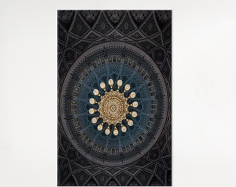 Islamic Architecture Wall Art, Gold Canvas, Islamic Art Canvas Art, Muslim Gift Painted Glass, Wall Art Prints, Muslims Canvas Art