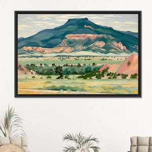 Nature Landscape Poster, Housewarming Gift, Landscape Glass Decor, Reproduction Wall Decor, Georgia O&#39;keeffe Glass Wall, Large Decor Art,