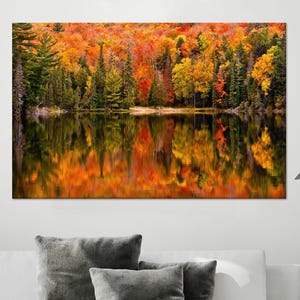 View Poster, Lake Landscape Glass Printing, Personalized Teacher Gift, Tree Poster, Autumn Landscape Art Decor, Large Decor Art,