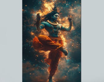 Shiva Nataraja Canvas Print: Hindu God Cosmic Dance Art