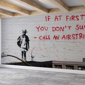 Personalized Banksy Wallpaper: Modern Art Deco Wall Poster