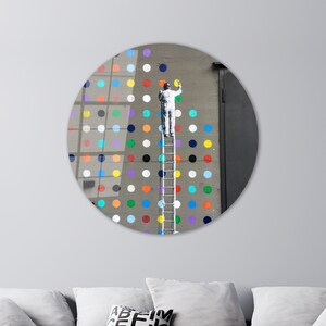 Banksy Colorful Dot Painter Glass Wall Art, Banksy Painter Wall Art, Street Art Wall Decor, Trendy Wall Hanging, Banksy Wall Art, Canvas Art