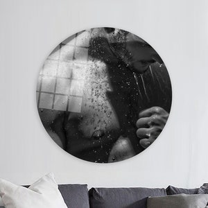 Sensual Wall Decor, Christmas Gifts, Sensual Photo Glass Art, Sensual Man Canvas Gift, Sensual Man Photo Art Canvas, Personalized Gifts,