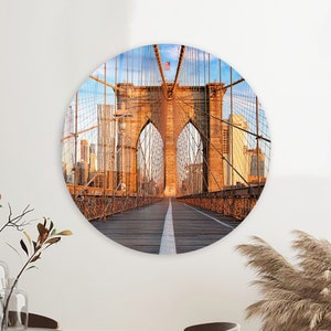 Brooklyn Bridge Art, Landscape Wall Art, Cityscape Art, Personalized Gift, Tempered Glass, 3D Wall Art, Framed Canvas, Kitchen Wall Decor,