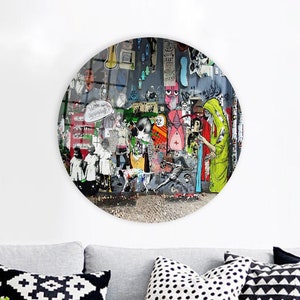 Banksy Graffiti 3D Canvas, Colorful Art Canvas, Glass Art Art, Banksy Graffiti Art, Colorful Glass Printing, Banksy Wall Art, Wall Decor,