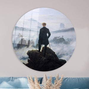 Wanderer Above the Sea of Fog Glass Art - Famous Painting Print