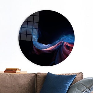 Wall Decoration, Nature Landspace Tempered Glass, Landscape Canvas Poster, Starry Sky And Canyon Wall Art Decor, Pop Art Glass Art,