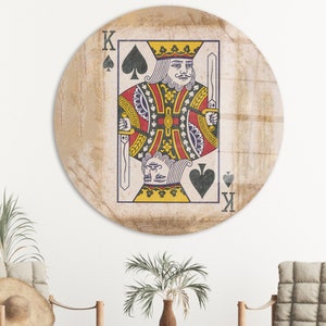 King Play Card Wall Table, Canvas Decor, Glass Wall, Play Room Canvas Print, Gift For Him Wall Art, Gifts Canvas Decor, Game Room Decor,