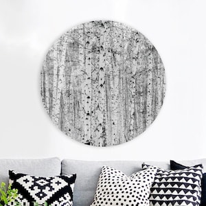 Black And White Wall Art, Forest Landscape Artwork, Birch Forest Wall Art, Abstract Wall Decor, Tempered Glass, 3D Wall Decor, Home Decor,