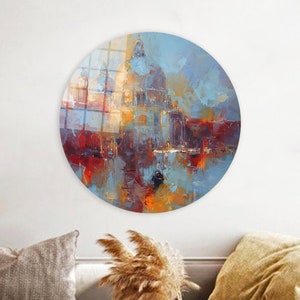 Landscape Glass, Venice Artwork, Abstract Landscape Glass Wall Art, Venice Landscape Canvas Art, Personalized Wedding Gift For Couple,