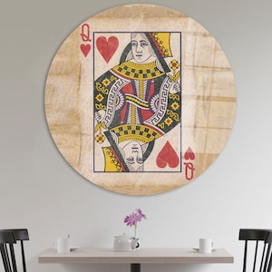 Queen Play Card Wall Art, 3D Canvas, Card Glass Art, Play Room Art Glass, Modern Glass Wall Art, Wall Art Prints 3D Canvas, Game Room Decor,