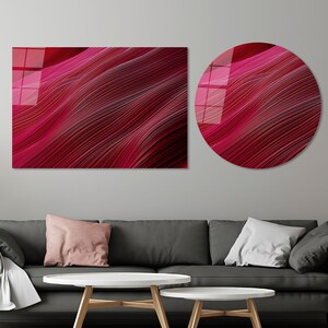 Red And Pink Tones Wall Art, Abstract Wall Art, Modern Artwork, Personalized Gift, Tempered Glass, Canvas Art, Framed Wall Art, Home Decor,