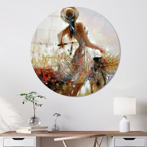 Modern Wall Table, Abstract Woman Painting Wall Decor, Abstract Woman Glass Wall, Woman Art Canvas, Glass Wall Decor,