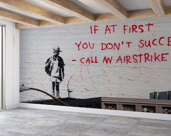 Personalized Banksy Wallpaper: Modern Art Deco Wall Poster