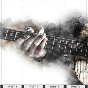 Guitar Watercolor Wallpaper: 3D Paper Wall Art, Music Room Decals image 8