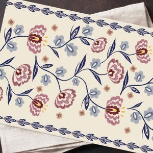刺繍花柄カッティングボード、刺繍花柄カッティングボードボタニカルカッティングボード、ピンクのサービングボード、持ち運び簡単、