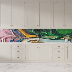 Brushes Paper Craft, Paint Wall Paper, Colorful Wall Paper, Modern Wall Stickers, Removable Wall Decor, Home Decor, Abstract Wallpaper,