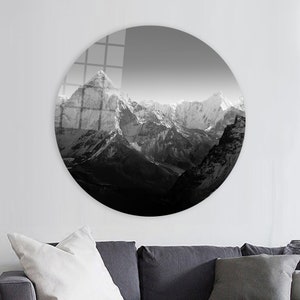 Everest Base Camp Art, Himalaya Wall Decor, Everest Landscape Art, Gift For Him, Tempered Glass, Framed Wall Art, 3D Canvas Art, Home Decor,